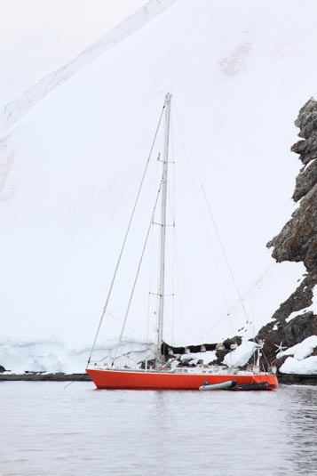 Sail Ship Anchored in Skontorp Cove, Antarctica