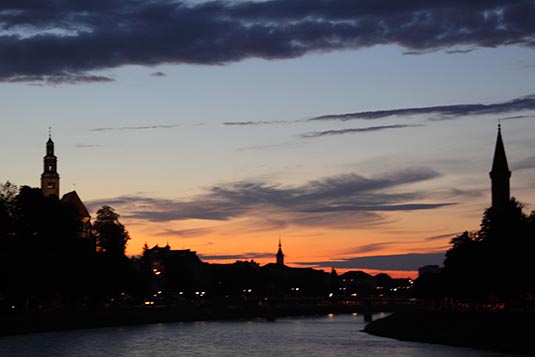 Sunset, Salzburg River, Salzburg, Austria