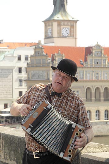 Diatonic Button Accordion Player, Prague, Czech Republic