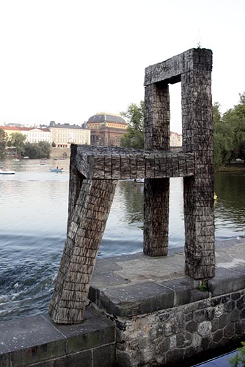 Giant Chair made by Magdalena Jetelova, Exhibition of Contemporary Arts, Prague, Czech Republic