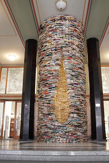 Idiom - A well made of books - created by Matej Kren, Municipal Library, Prague, Czech Republic