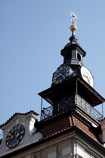 Jewish Town Hall - Clock Going Backwards, Prague, Czech Republic