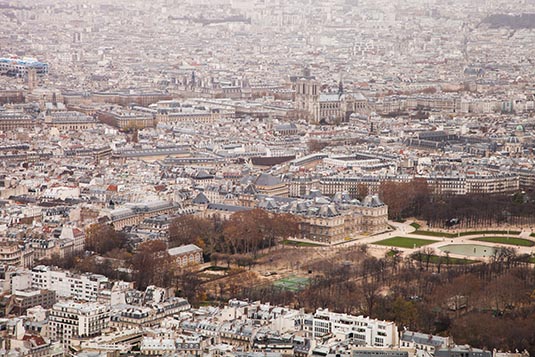 View from Montparnasse Tower, Paris, France
