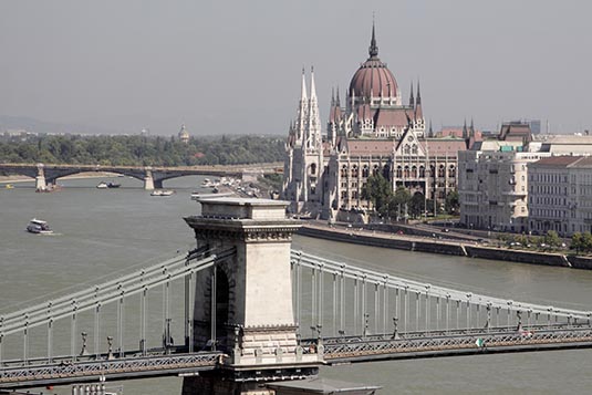 Chain Bridge & Parliament Building, Budapest, Hungary