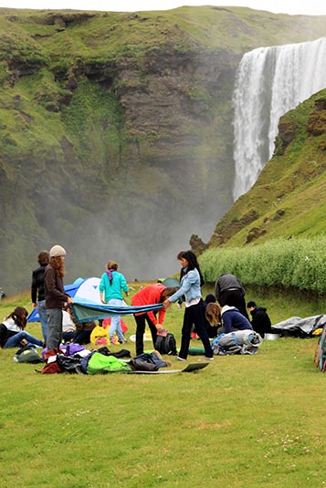 Campers, Skogarfoss Waterfall, Iceland