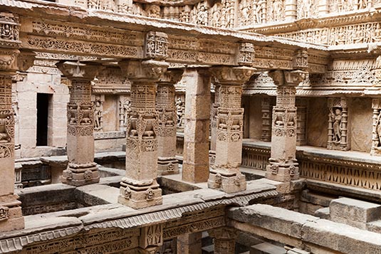 Pillars, Rani Ni Vav, Patan, Gujarat, India