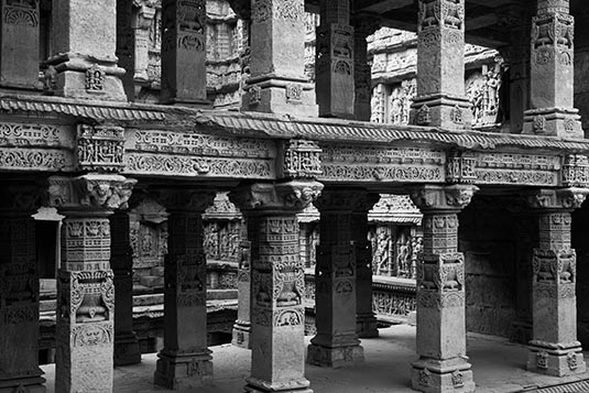 Pillars, Rani Ni Vav, Patan, Gujarat, India