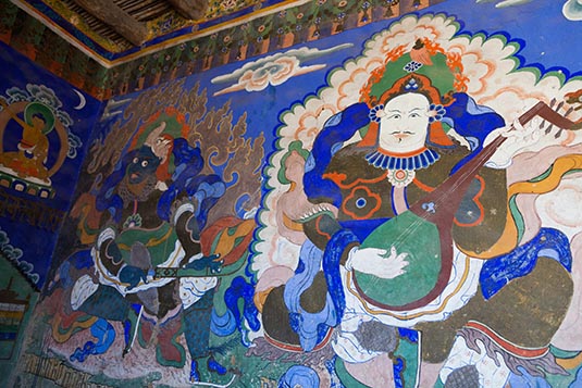 Wall Painting, Thiksey Monastery, Ladakh, India