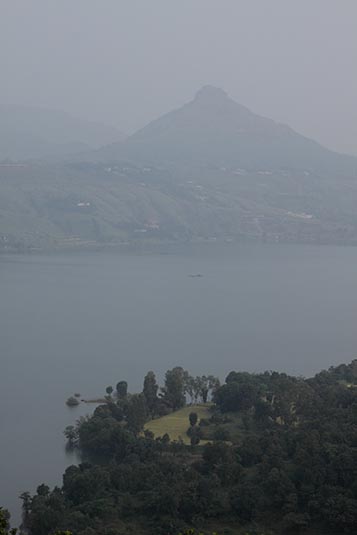 Tikona Fort, Seen from Lake Pavna, Tungi, District Pune