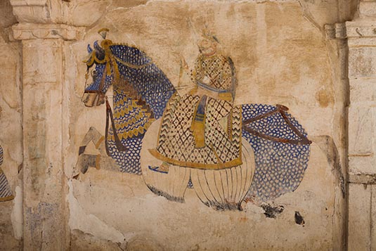 Mural, Devigarh Fort, Devigarh, Rajasthan, India