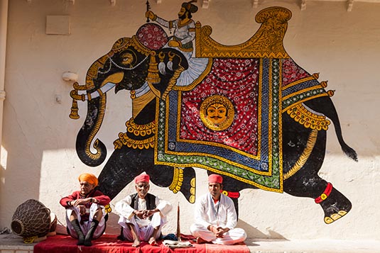 Male Musicians, City Palace, Udaipur, India