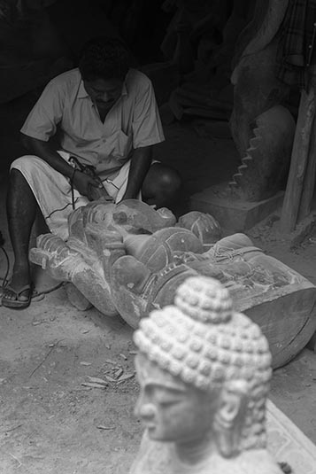 Sculptor at Work, Mahabalipuram, India
