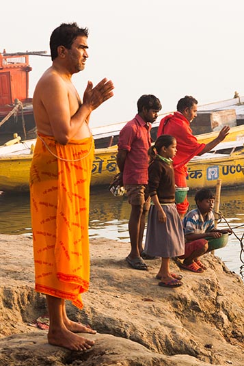 Pilgrims, Assi Ghat, Varanasi, India