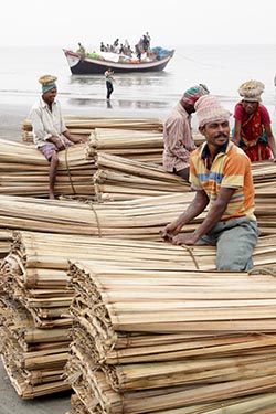 Hut Makers, Gangasagar, West Bengal, India