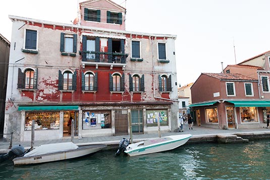 Shops along the Canal, Murano, Italy