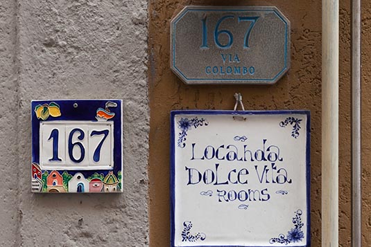 A House Sign, Riomaggiore, Italy