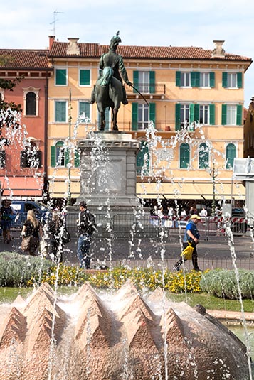 Statue of Victor Emmanuel II, Piazza Bra, Verona, Italy