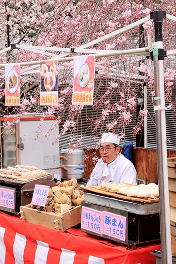 Vendor under Cherry Blossom, Mariyama Park, Kyoto, Japan