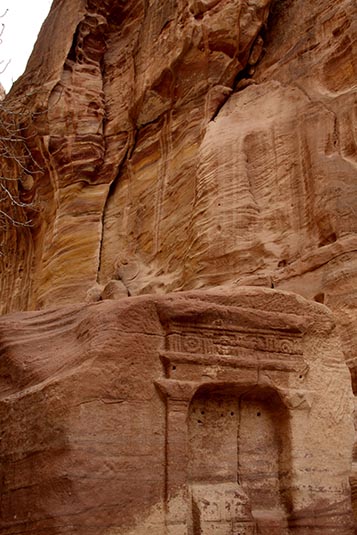 Carvings, Siq Wall, Petra, Jordan