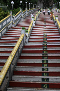 272 steps up to Batu Caves, Kuala Lumpur