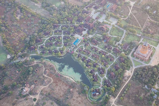 Aureum Palace Resort, View from Hot Air Balloon, Bagan, Myanmar