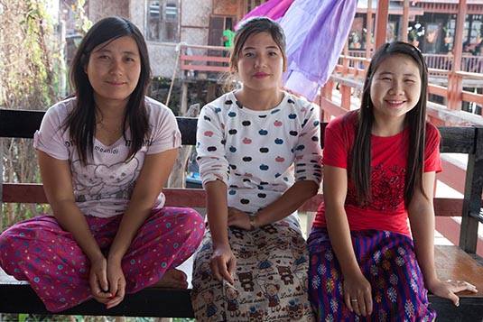 Locals, Inn Paw Khone Village, Inle Lake, Inle, Myanmar