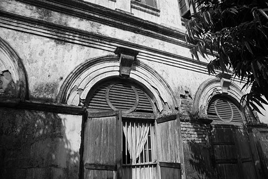 A Facade, Colonial District, Yangon, Myanmar