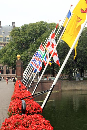 Flags, Binnenhof, The Hague, the Netherlands