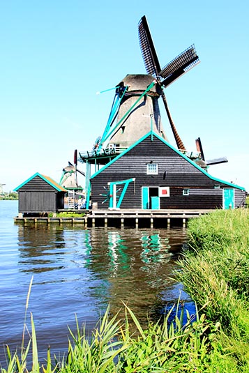 Windmill, Village, Zaanse Schans, the Netherlands