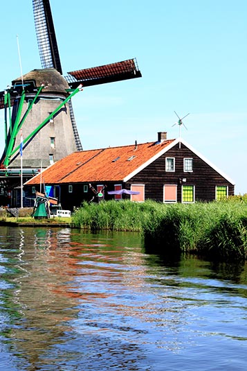 Windmill, Village, Zaanse Schans, the Netherlands