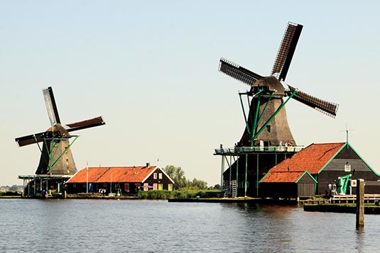 Windmills, Village, Zaanse Schans, the Netherlands