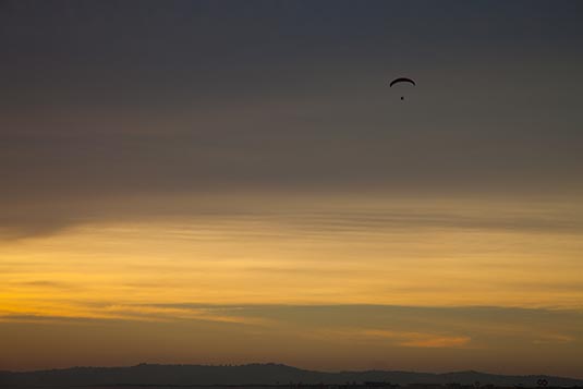 Paraglider, Sunset, Prainha Beach, Alvor, Portugal