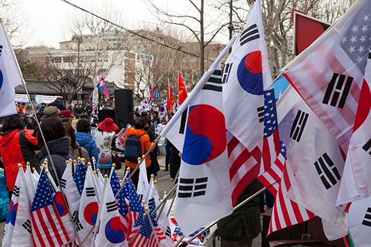 Political Rally, Constitutional Court Road, Seoul, South Korea
