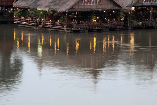 Restaurants, Bridge on the River Kwae, Kanchanaburi, Thailand