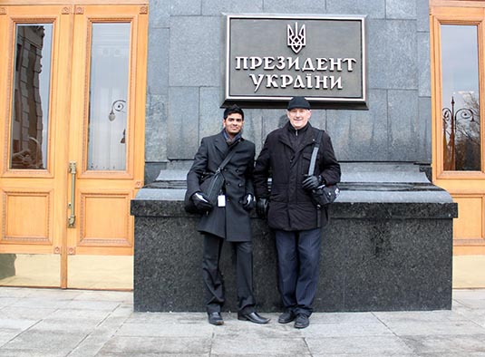 Anuj & Volodymyr, President's Office, Kiev