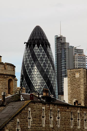 30 St Mary Axe (also known as Gherkin), London, UK