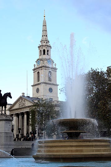Fountain, Trafalgar Square, London, UK