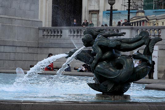 Fountain, Trafalgar Square, London, UK