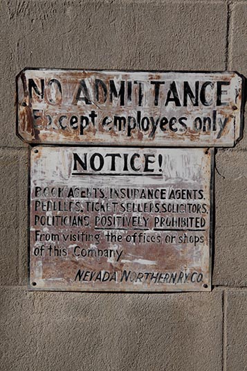 A Notice, Railway Depot, Ely, Nevada, USA