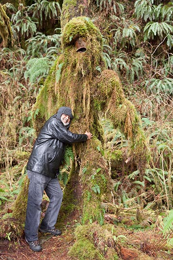 Hugging the Moss Squatch, Quinault, Washington, USA